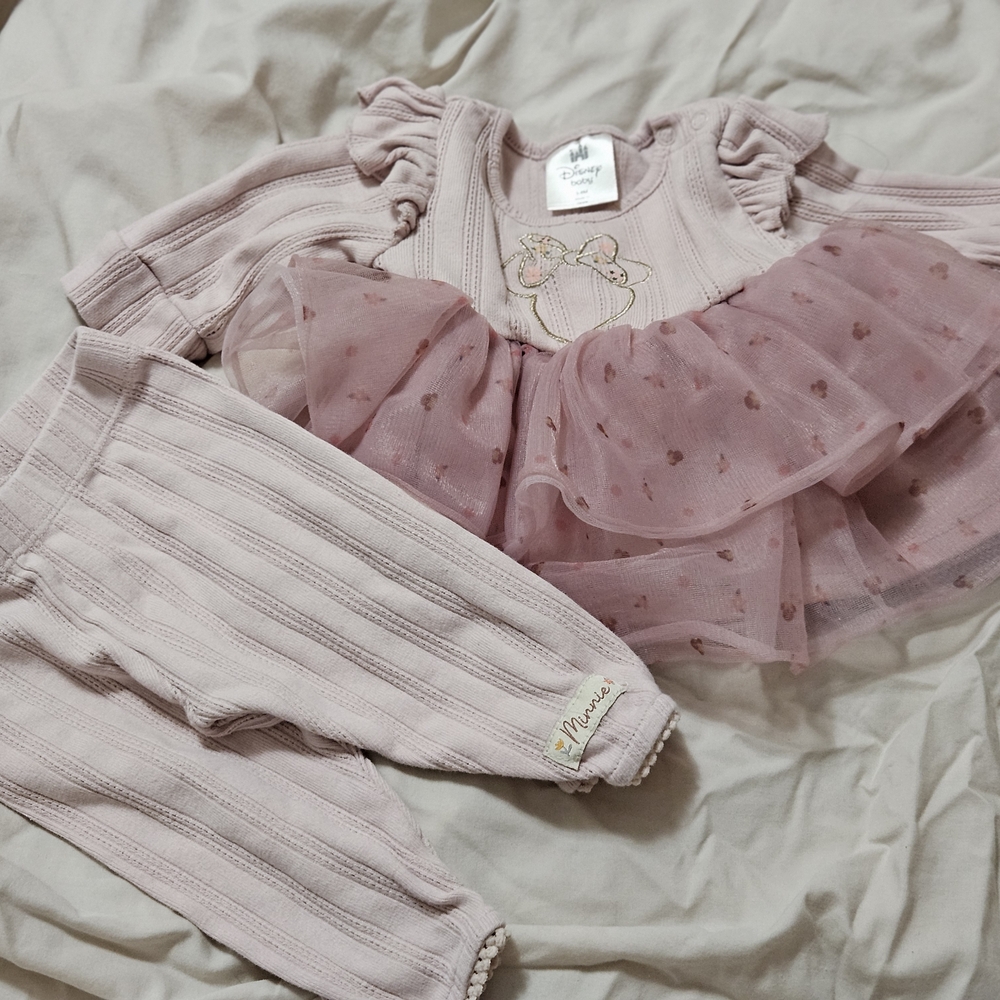 Pink Disney Baby Outfit with Tulle Skirt